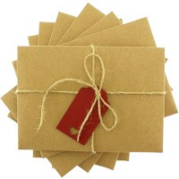 kartpostal - Kırmızı Etiketli & İpli Kraft