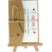 kartpostal - Açık Davetiye Zarfı - Kartpostal-Kraft -  İpli, Kraft Etiketli