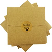 kare - "Teşekkür Ederiz" Etiketli Kraft