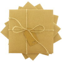 kare - Kraft Etiketli & İpli Kraft